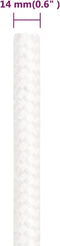 vidaXL - Boottouw - 14 - mm - 100 - m - polypropyleen - volwit