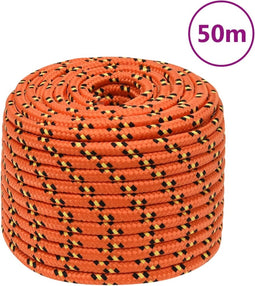 vidaXL - Boottouw - 14 - mm - 50 - m - polypropyleen - oranje