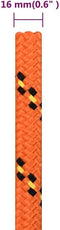 vidaXL - Boottouw - 16 - mm - 100 - m - polypropyleen - oranje