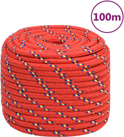vidaXL - Boottouw - 16 - mm - 100 - m - polypropyleen - rood