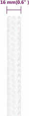 vidaXL - Boottouw - 16 - mm - 25 - m - polypropyleen - volwit