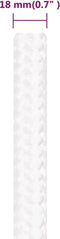 vidaXL - Boottouw - 18 - mm - 100 - m - polypropyleen - volwit