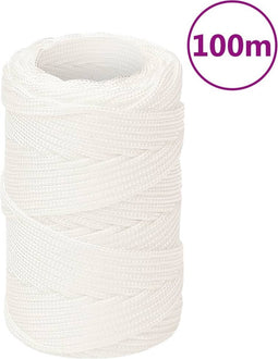 vidaXL - Boottouw - 2 - mm - 100 - m - polypropyleen - volwit
