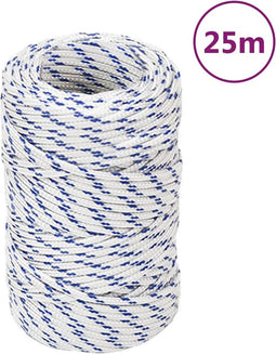 vidaXL - Boottouw - 2 - mm - 25 - m - polypropeen - wit