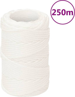 vidaXL - Boottouw - 2 - mm - 250 - m - polypropyleen - volwit