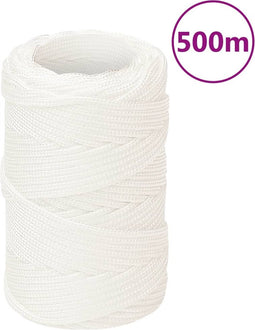 vidaXL - Boottouw - 2 - mm - 500 - m - polypropyleen - volwit