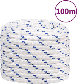 vidaXL - Boottouw - 20 - mm - 100 - m - polypropyleen - wit