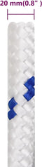 vidaXL - Boottouw - 20 - mm - 100 - m - polypropyleen - wit