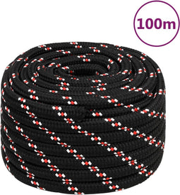 vidaXL - Boottouw - 20 - mm - 100 - m - polypropyleen - zwart