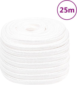 vidaXL - Boottouw - 20 - mm - 25 - m - polypropyleen - volwit