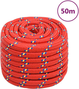 vidaXL - Boottouw - 20 - mm - 50 - m - polypropyleen - rood