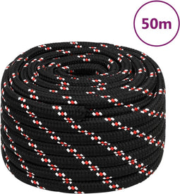 vidaXL - Boottouw - 20 - mm - 50 - m - polypropyleen - zwart
