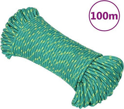 vidaXL - Boottouw - 3 - mm - 100 - m - polypropyleen - groen