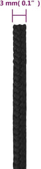 vidaXL - Boottouw - 3 - mm - 250 - m - polypropeen - zwart