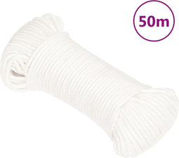 vidaXL - Boottouw - 3 - mm - 50 - m - polypropyleen - volwit