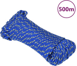 vidaXL - Boottouw - 3 - mm - 500 - m - polypropyleen - blauw