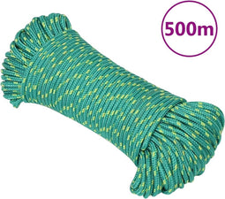 vidaXL - Boottouw - 3 - mm - 500 - m - polypropyleen - groen