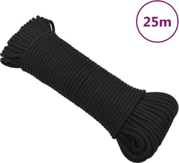 vidaXL - Boottouw - 5 - mm - 25 - m - polypropeen - zwart