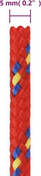 vidaXL - Boottouw - 5 - mm - 25 - m - polypropyleen - rood