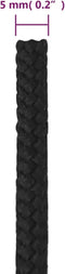 vidaXL - Boottouw - 5 - mm - 250 - m - polypropeen - zwart