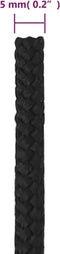 vidaXL - Boottouw - 5 - mm - 50 - m - polypropeen - zwart