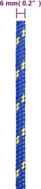 vidaXL - Boottouw - 6 - mm - 250 - m - polypropyleen - blauw