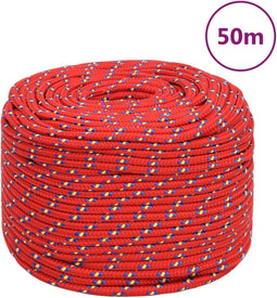 vidaXL - Boottouw - 6 - mm - 50 - m - polypropyleen - rood