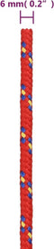 vidaXL - Boottouw - 6 - mm - 50 - m - polypropyleen - rood