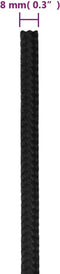 vidaXL - Boottouw - 8 - mm - 25 - m - polypropeen - zwart