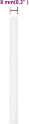 vidaXL - Boottouw - 8 - mm - 500 - m - polypropyleen - volwit