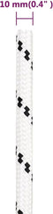 vidaXL - Boottouw - gevlochten - 10 - mmx25 - m - polyester - wit
