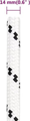 vidaXL - Boottouw - gevlochten - 14 - mmx250 - m - polyester - wit