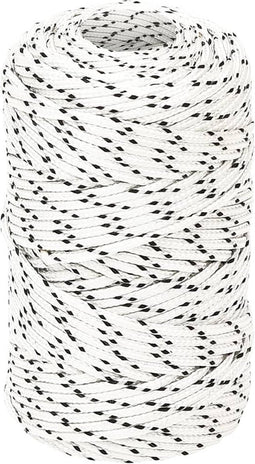 vidaXL - Boottouw - gevlochten - 2 - mm - x - 250 - m - polyester - wit