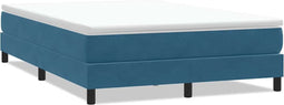 vidaXL - Boxspring - zonder - matras - fluweel - donkerblauw - 140x220 - cm