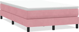 vidaXL - Boxspring - zonder - matras - fluweel - roze - 120x220 - cm