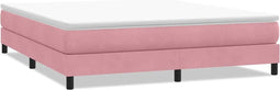 vidaXL - Boxspringbed - zonder - matras - 180x220 - cm - fluweel - roze