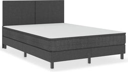vidaXL - Boxspringframe - stof - grijs - 160x200 - cm