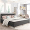 vidaXL - Boxspringframe - stof - grijs - 200x200 - cm