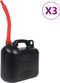 vidaXL - Brandstoftanks - 3 - st - met - flexibele - tuit - zwart - 10 - l - kunststof