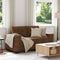 vidaXL - Bruin - Stof, - Hout - Medium - Duurzaam - Loveset - Sofa - Rechthoekig