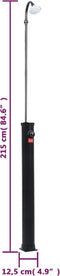 vidaXL Buitendouche solar 8 L 215 cm zwart