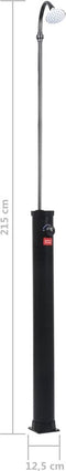 vidaXL Buitendouche solar 8 L 215 cm zwart