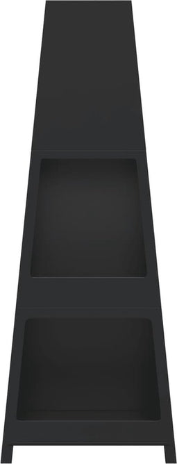 vidaXL - Buitenhaard - met - houtopslag - torenontwerp - staal - zwart