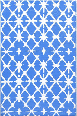 vidaXL - Buitenkleed - 120x180 - cm - PP - blauw - en - wit