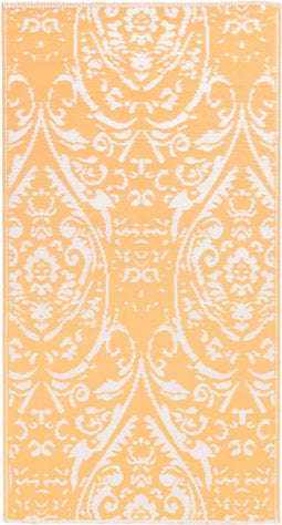 vidaXL - Buitenkleed - 120x180 - cm - PP - oranje - en - wit