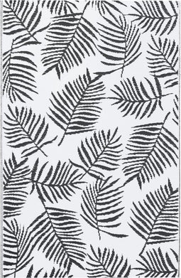 vidaXL - Buitenkleed - 120x180 - cm - PP - wit - en - zwart