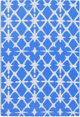 vidaXL - Buitenkleed - 140x200 - cm - polypropeen - blauw - en - wit