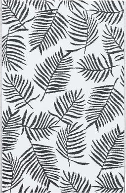 vidaXL - Buitenkleed - 160x230 - cm - PP - wit - en - zwart