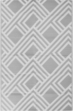 vidaXL - Buitenkleed - 190x290 - cm - PP - grijs