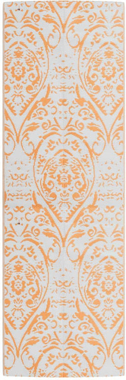 vidaXL - Buitenkleed - 80x250 - cm - polypropeen - oranje - en - wit